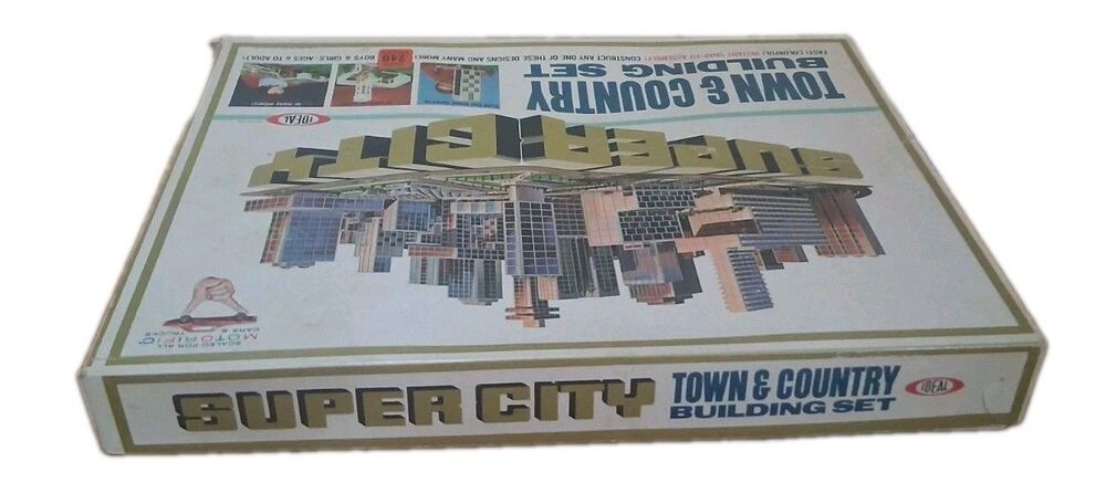 Vintage 1967 Ideal Super City Town & Country Building Set New In Open Box Rare